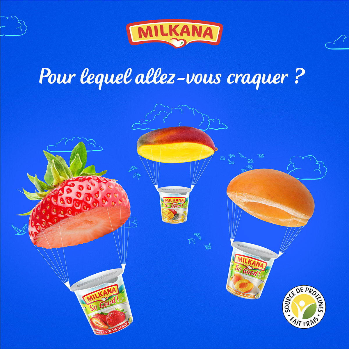 milkana milk lait enfant children dessert fraise doux saveur Fruit