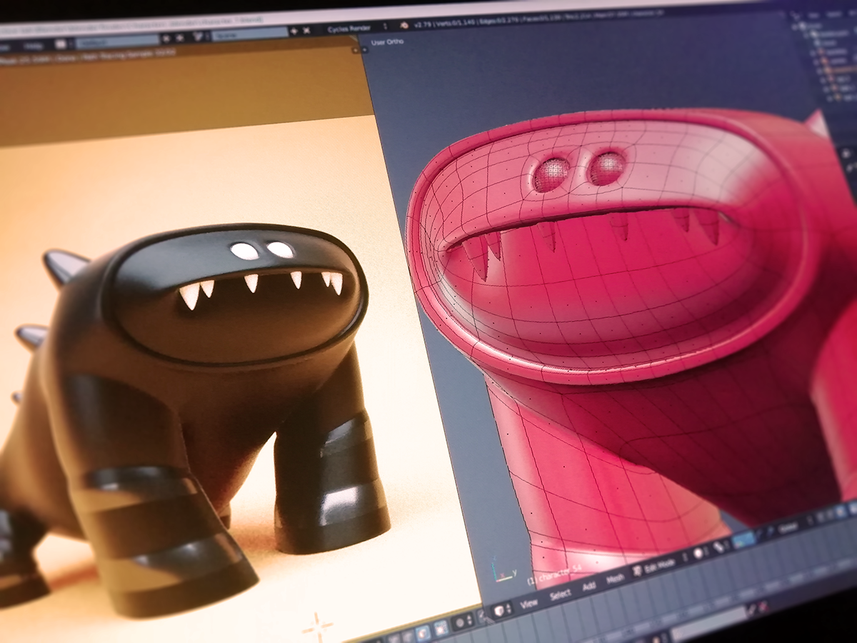 Adobe Portfolio Character design  3D blender modeling monsters