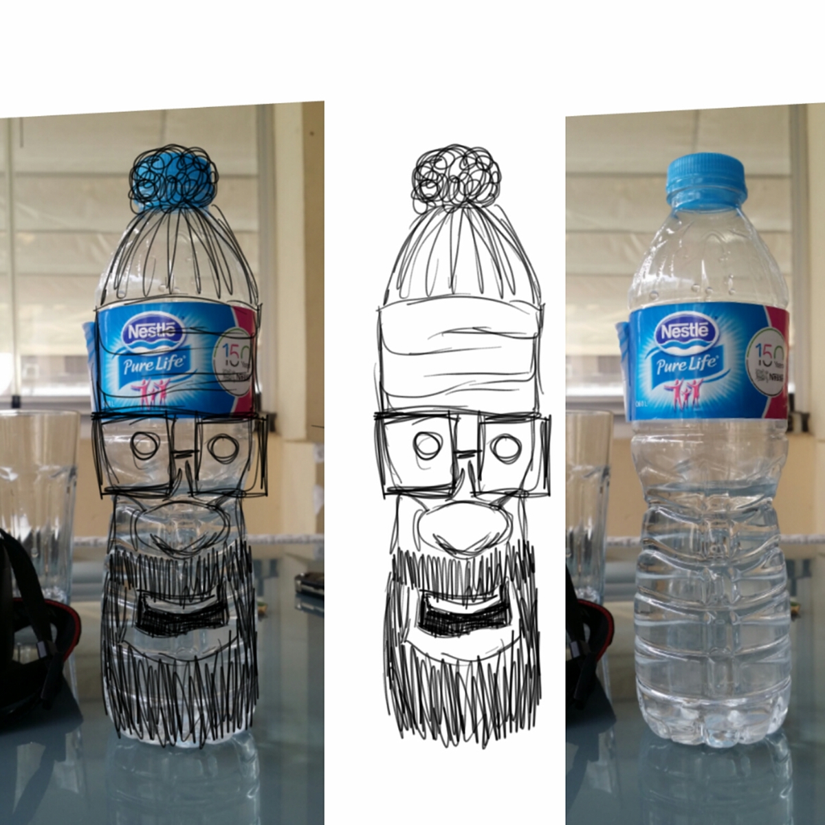 bottle cup faces characters