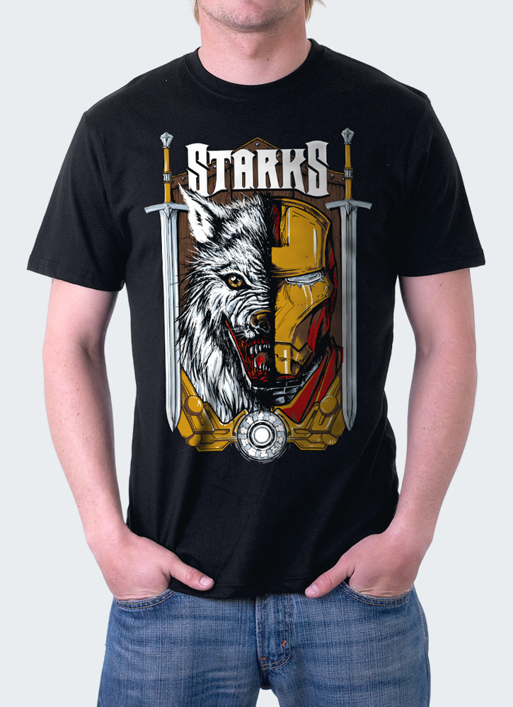 starks Game of Thrones iron man t-shirt digital painting