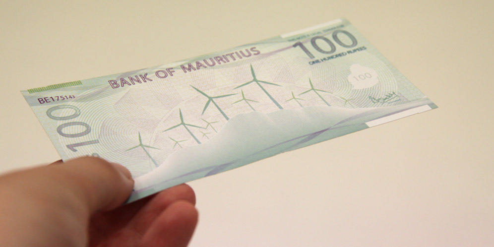 Sustainable  UNITED NATIONS  mauritius  rupee bank note