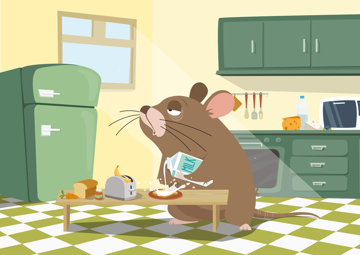 children's book ILLUSTRATION  Drawing  vector Character design teeth mouse toothbrush hygiene