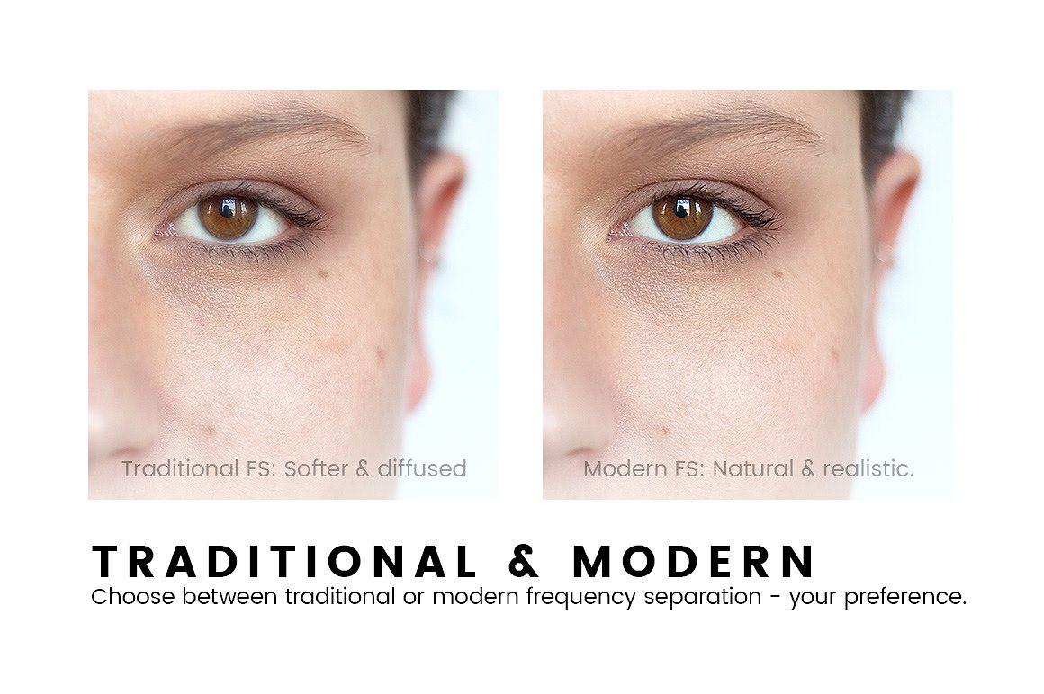 Frequency Separation skin retouch actions photoshop action