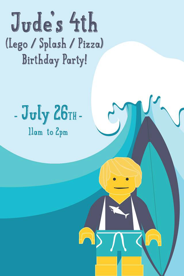 Illustrator LEGO Birthday Invitation print