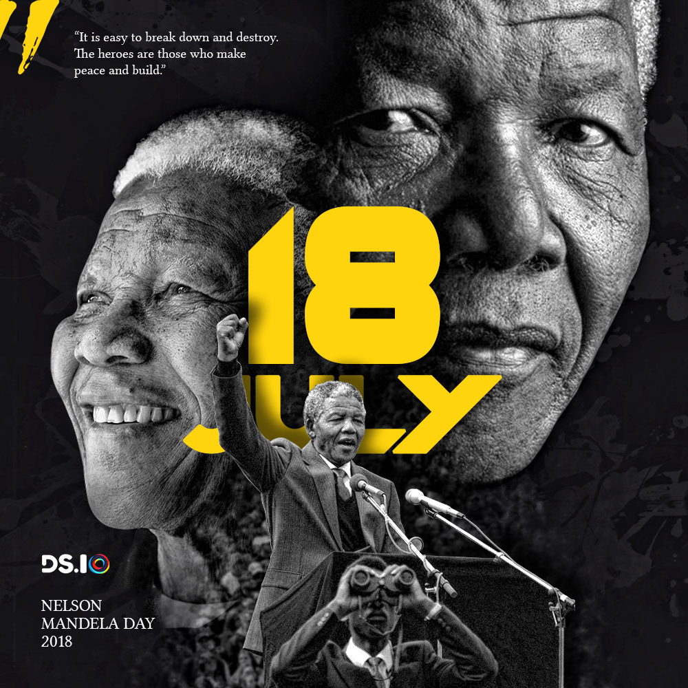 social media graphics Digital Art  Adobe Photoshop black Nelson Mandela image