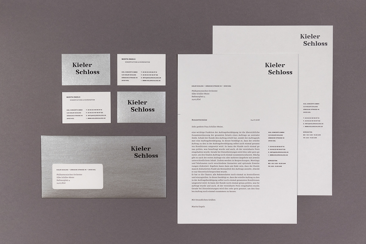 Muthesius Kunsthochschule schriftgestaltung type design CI Corporate Design Briefschaft Visitenkarten logo identity