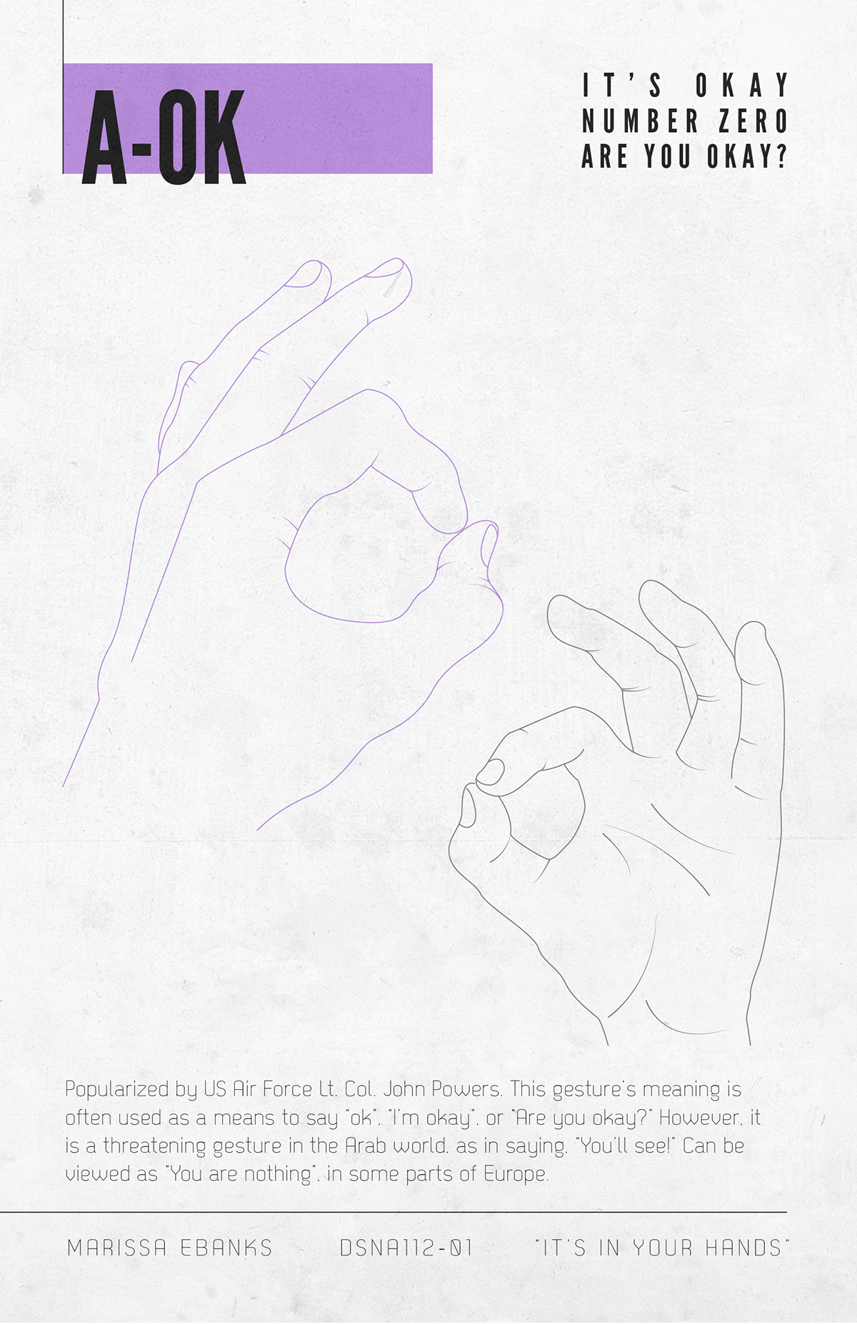 hands gesture vulcan Star Trek greeting insult graphic design Contour colour color assignment mari-eb marissa ebanks
