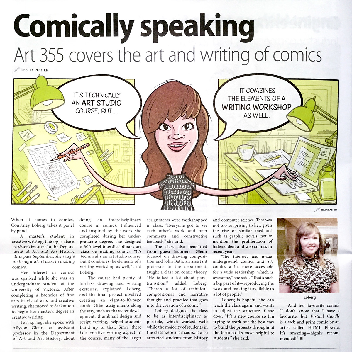 Adobe Portfolio comics newspaper post secondary education University editorial creative creative writing Drawing 
