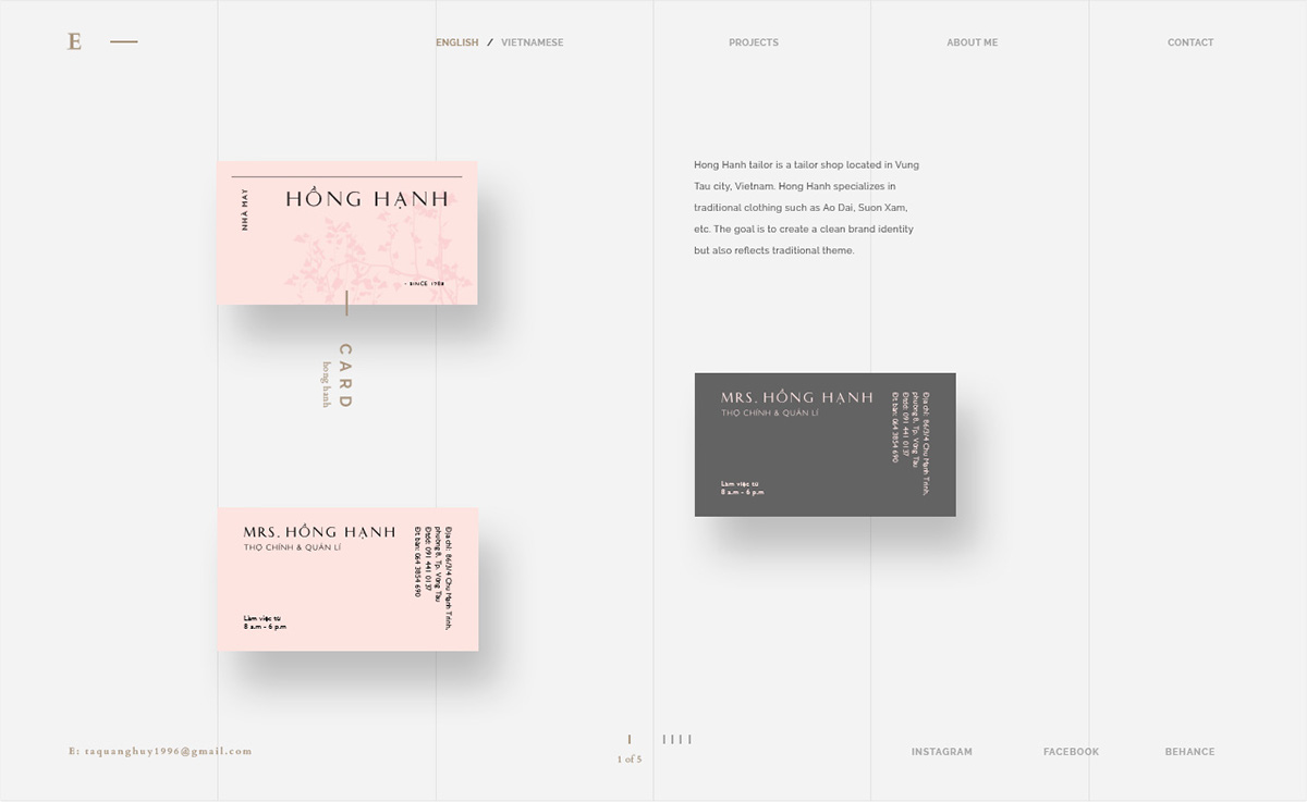 Web personal clean modern minimal classy typographic elegant portfolio