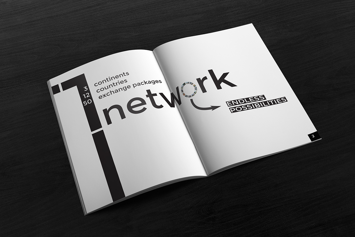 brochure graphicdesign creatspot eciu University network blackandwhite moderndesign