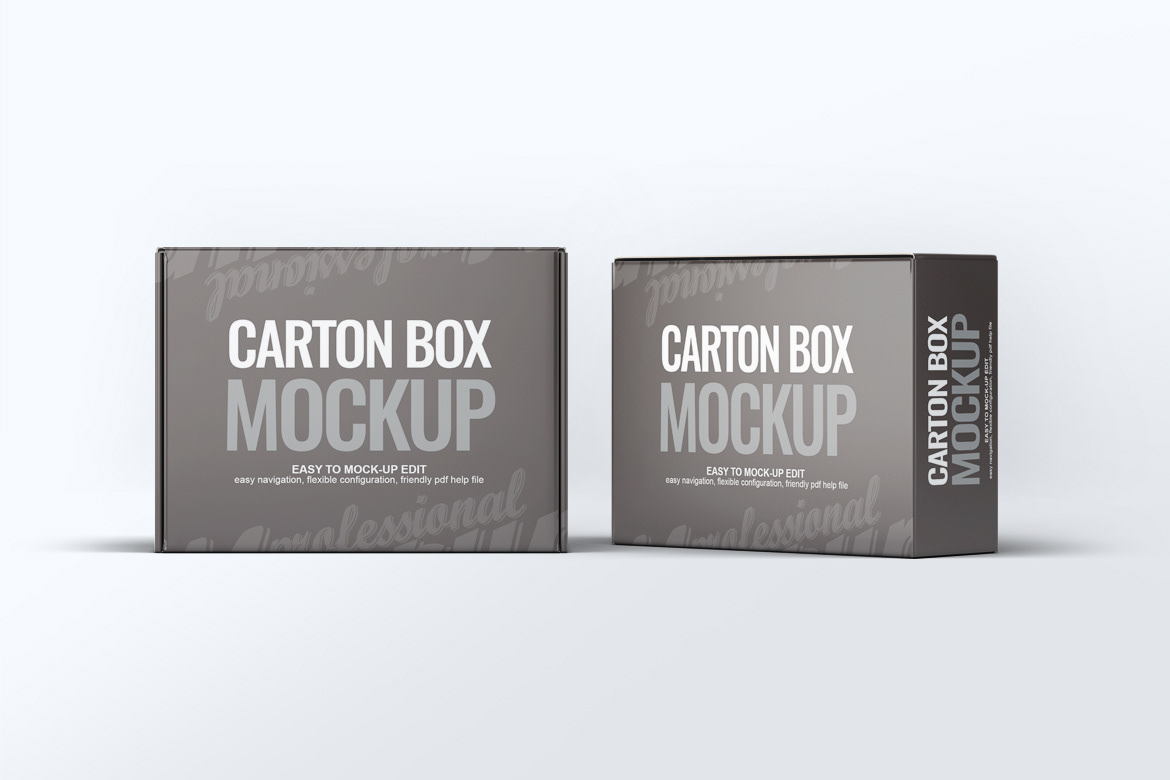 box branding  cardboard carton cartoon mock up mock-up Mockup Pack package