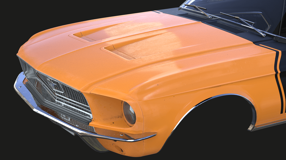 car 3D 3D model cinema4d octane digital art Mustang texturing design