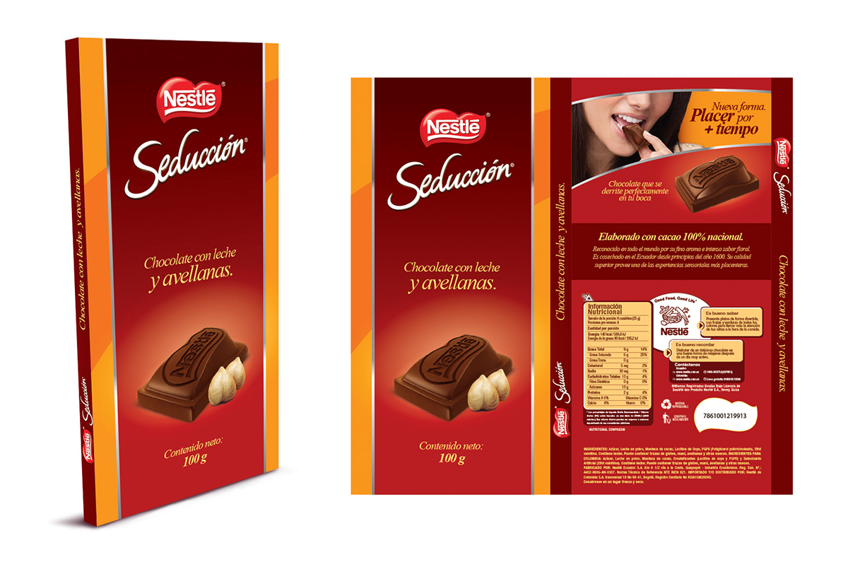 chocolate  seducción  Nestle  premium  Shape  NEW DESIGN  hazelnut  almond  milk