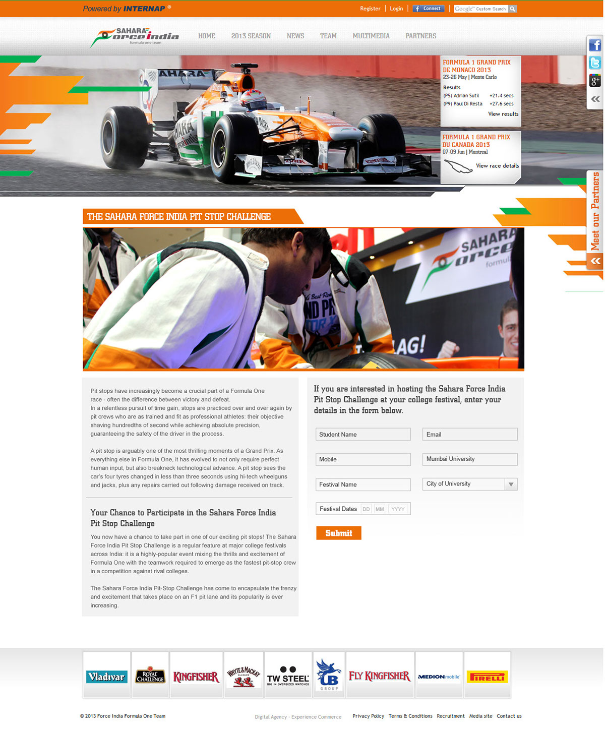 Webdesign ux/ui orange Responsive Layout Web design typography   parallax sports