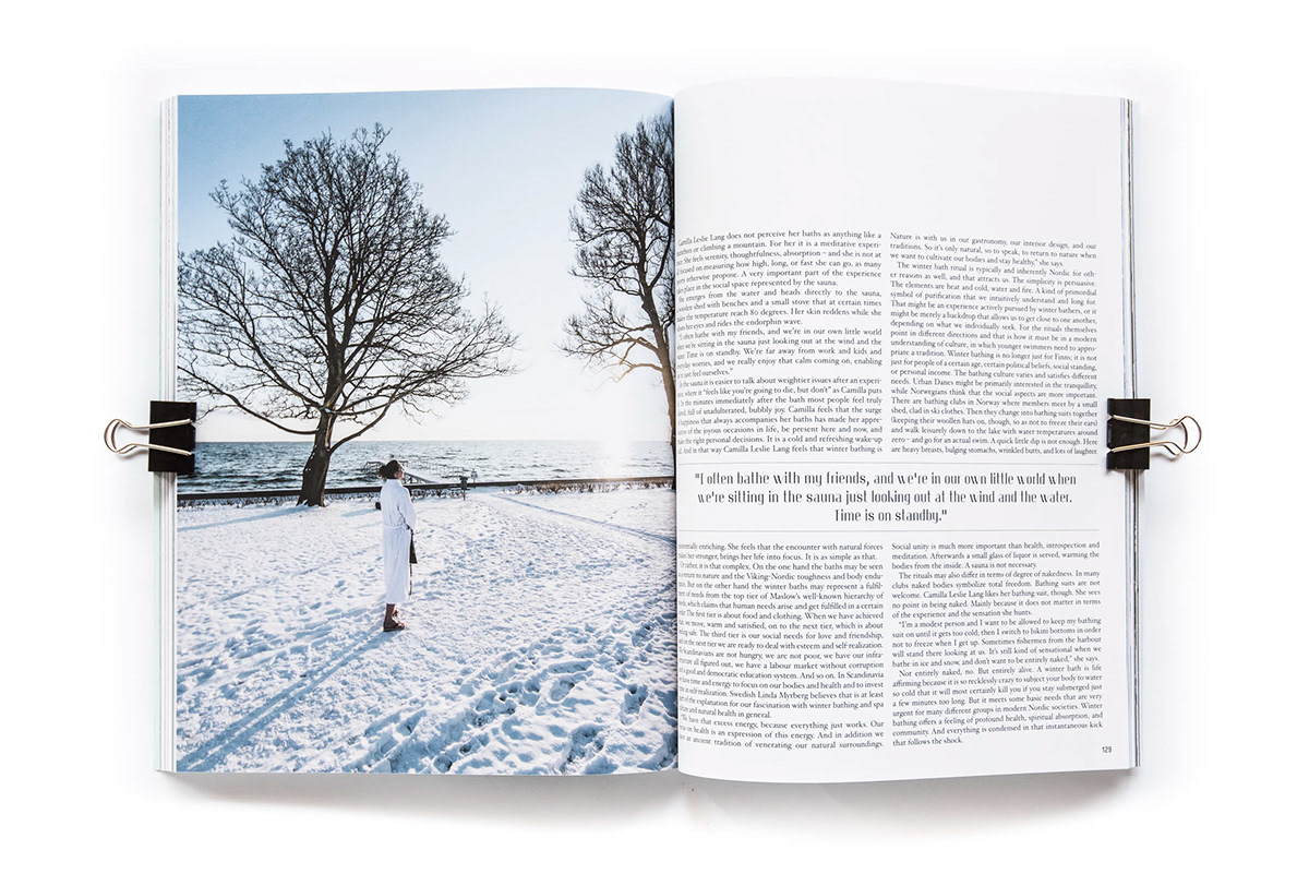 The icy plunge - winter bather images for OAK Nordic Journal - photo Martin 