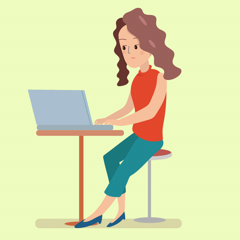 A woman working on her laptop on Behance
