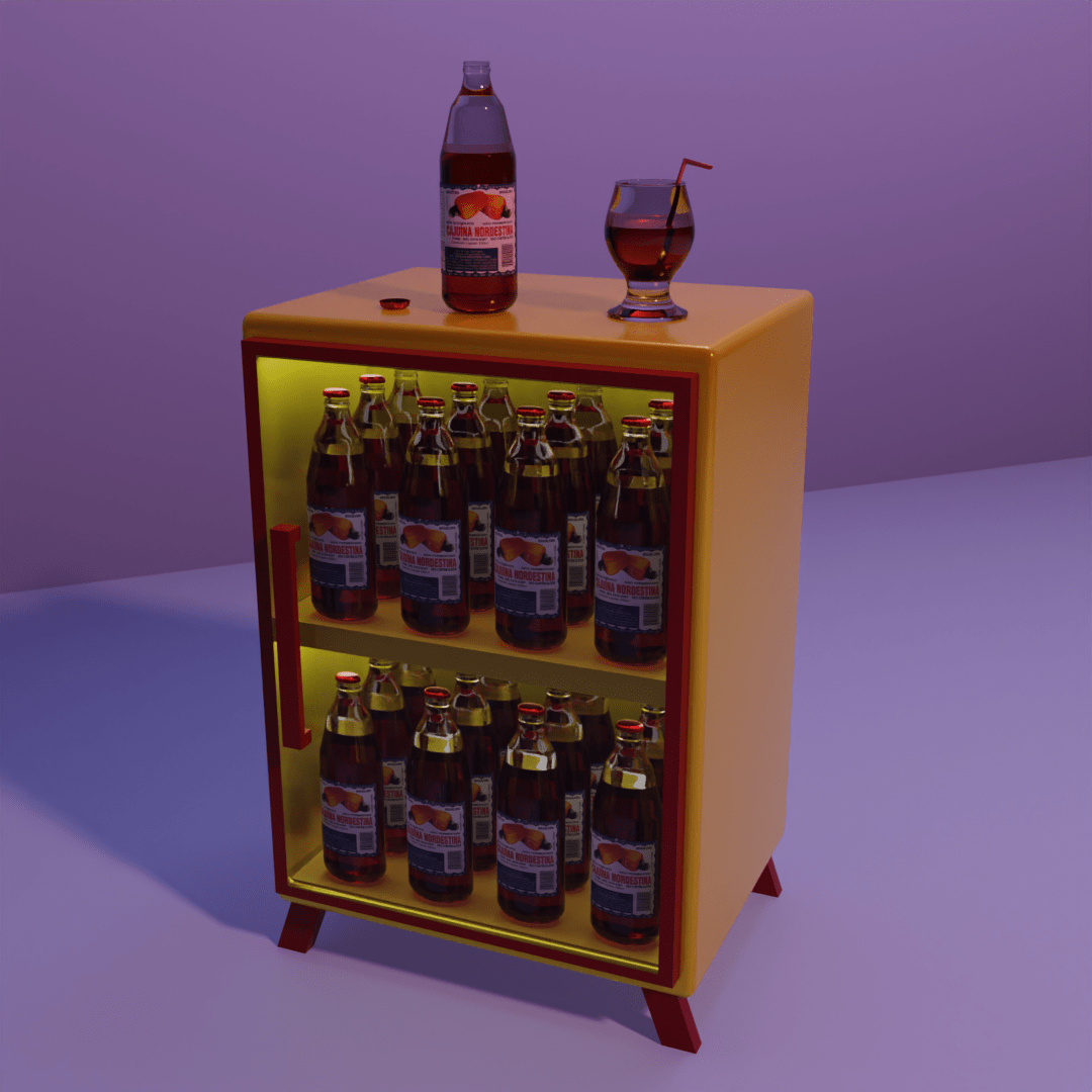 3d modeling bebida beverage blender 3d cajuina nordestina drink freezer frigobar Modelagem 3D nordeste