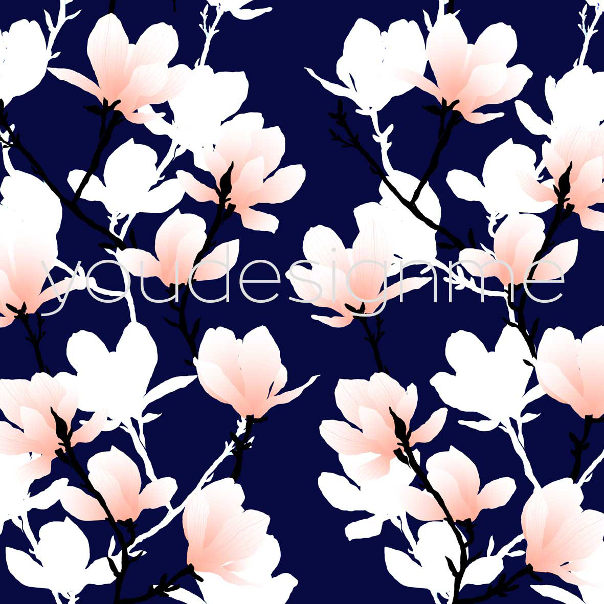 pattern dessin magnolia floral petals spring summer soft Flowers Tree  Nature