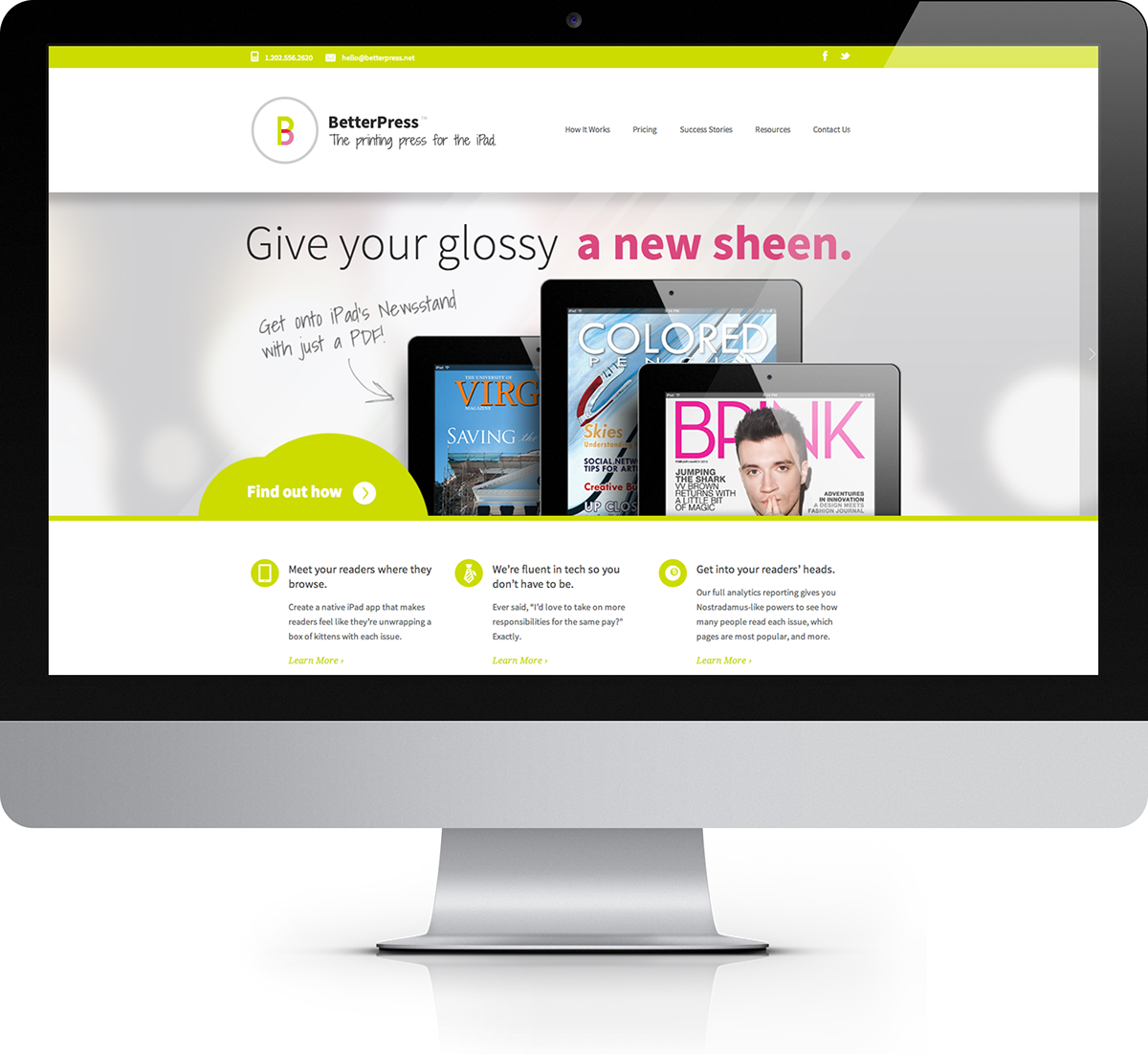 product marketing pdf magazine pink green