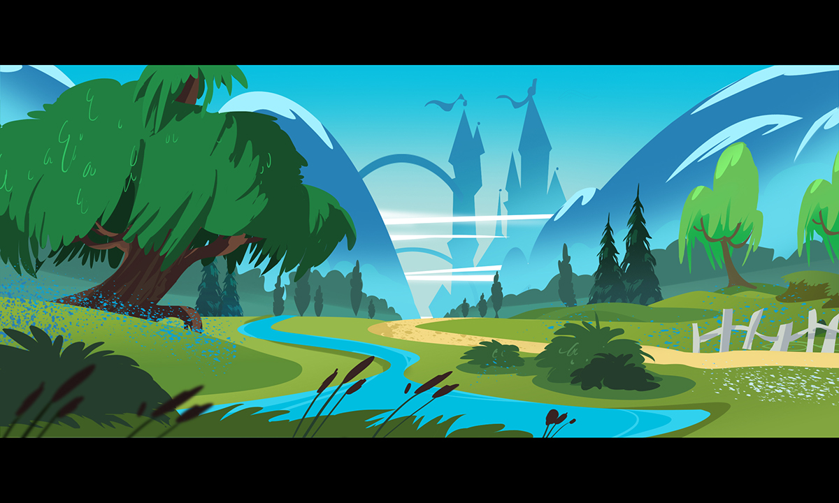 2D Cartoon Landscape Backgrounds on Behance