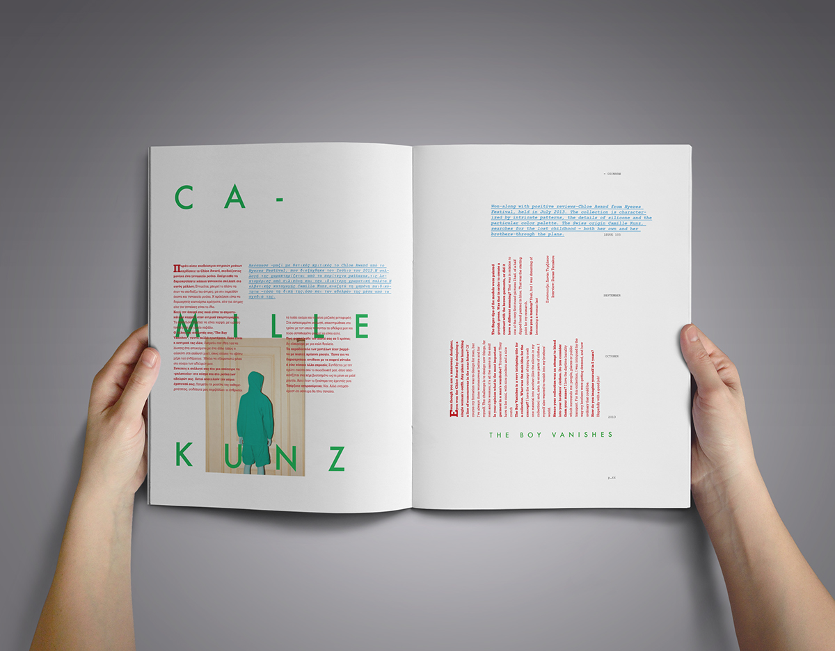 editorial Layout magazine print minimal white space identity