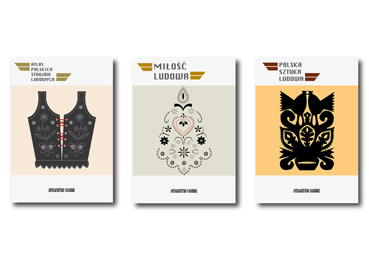 folk art Polish folk costumes folk love  graphic design  Illustrator book covers 3D InDesign