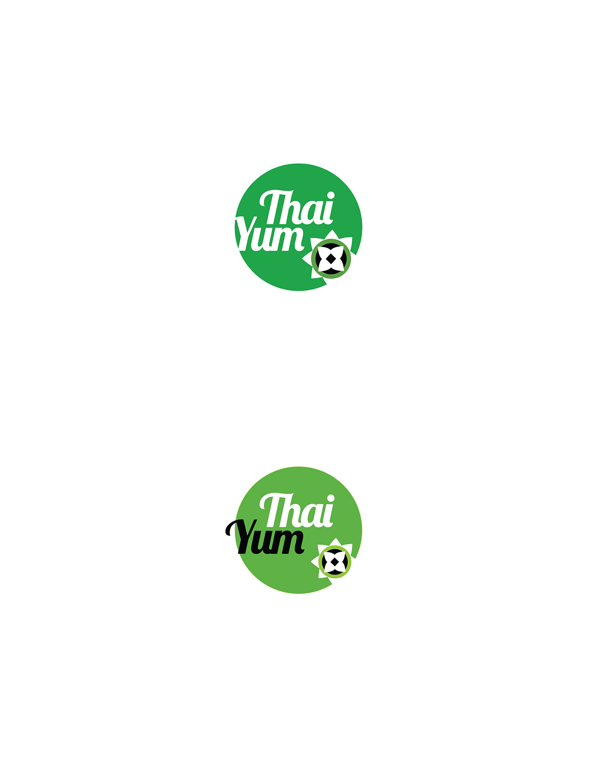 Thai yum Food  restaurant logos design logo vector cuisine orange black simple elephant spoon delicious