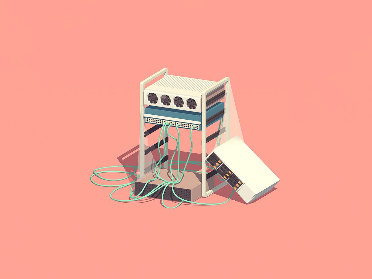 3D model Low Poly Computer Maya ILLUSTRATION  relaxing color