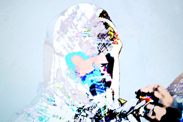 portrait man layered graphic colour Veil REMIX Patterns double exposure