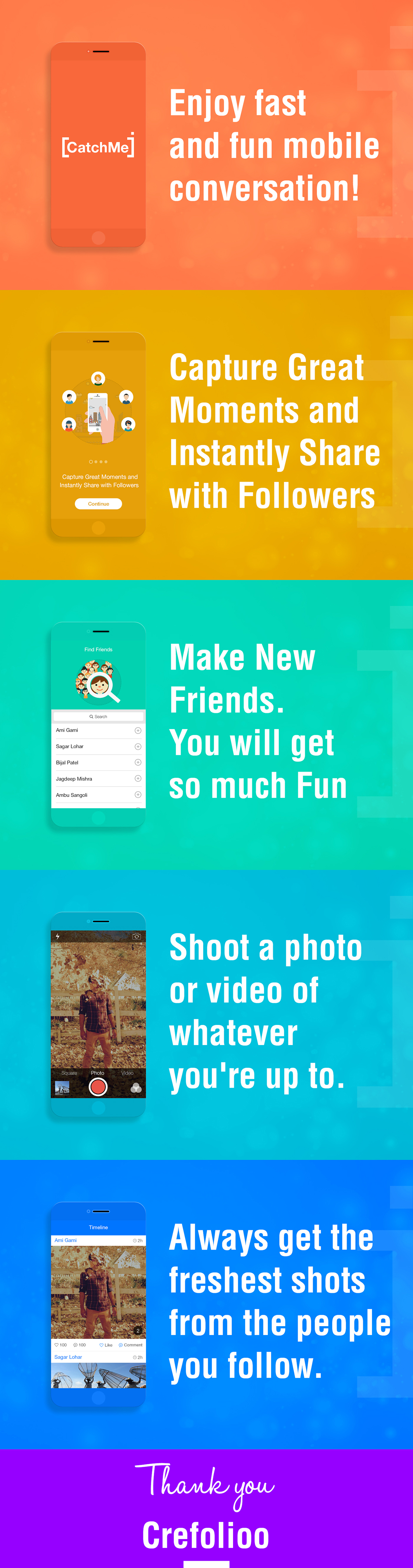 social Share Photo share video mobile conversion Serach Friend Mobile app app design