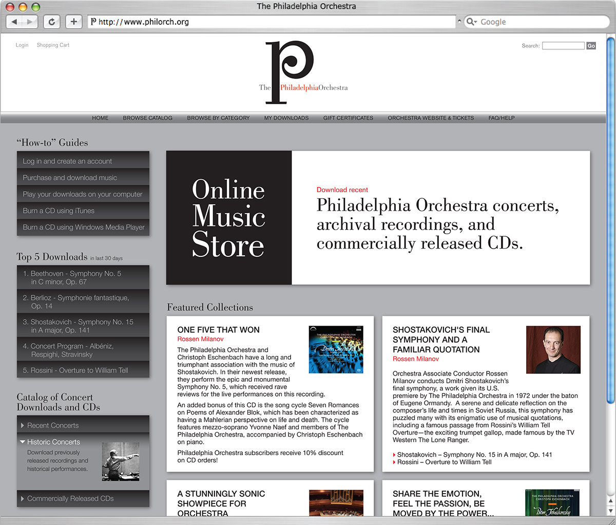 The Philadelphia Orchestra concert ticket ordering Wed Design black and white the arts Musical orchestra Website digital art direction