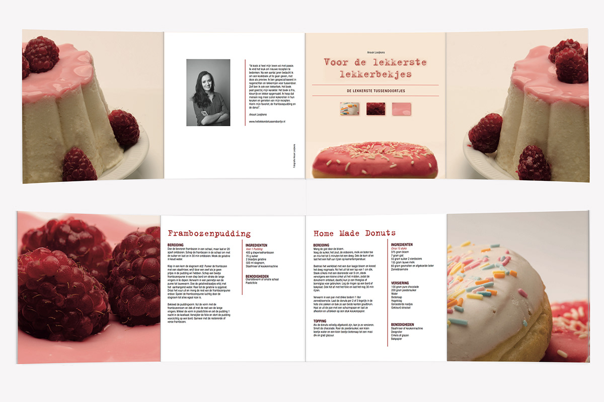 folder Jamie Oliver raspberry Donuts InDesign 4-luiks dtp