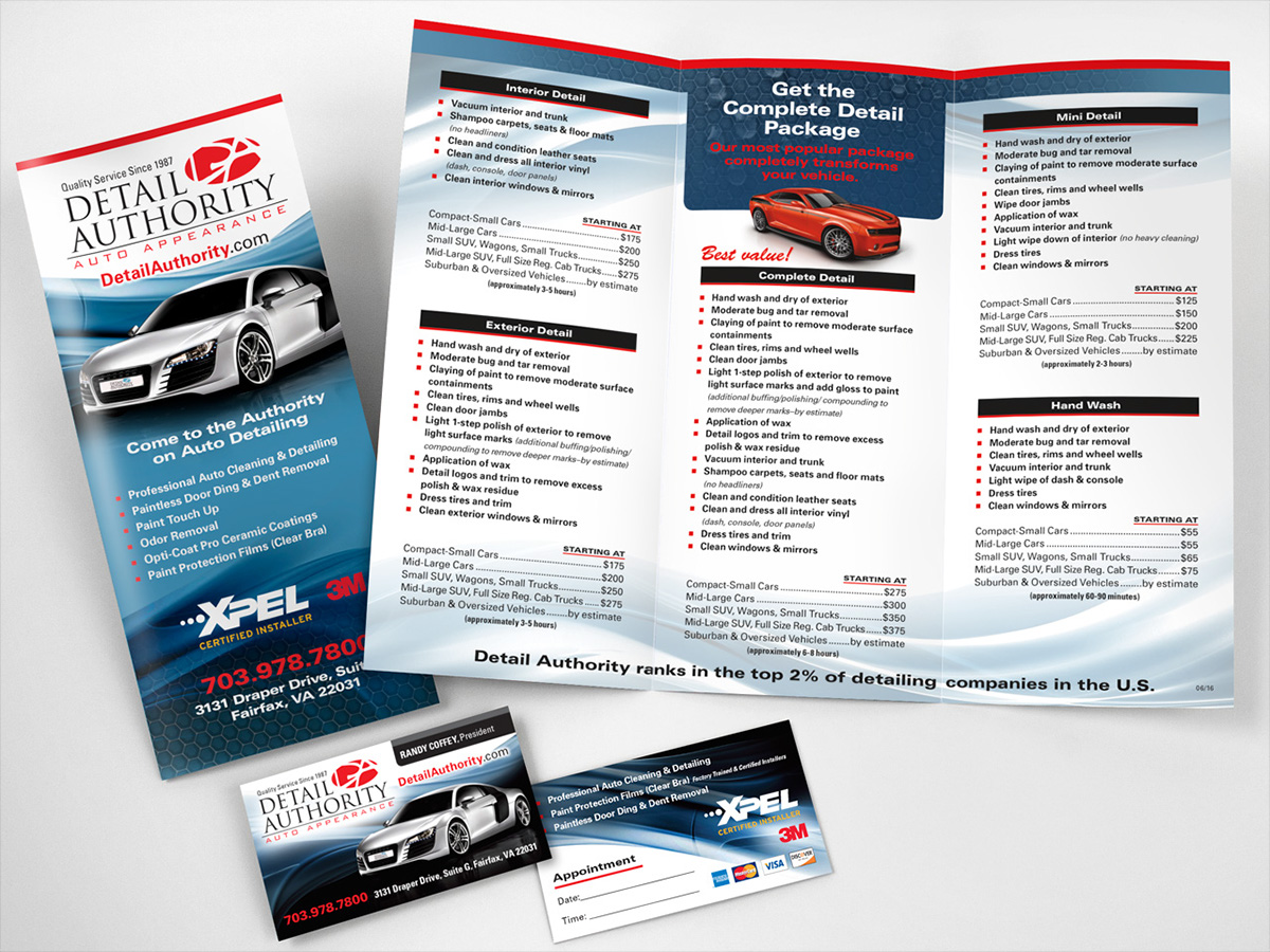 Auto detailing brochure