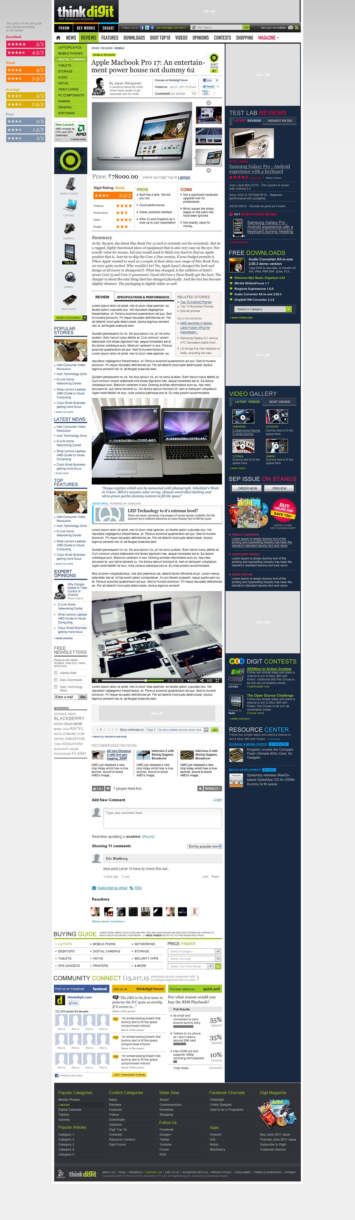 Web Design  media mogul ThinkDigit technology magazine website UI/UX Design