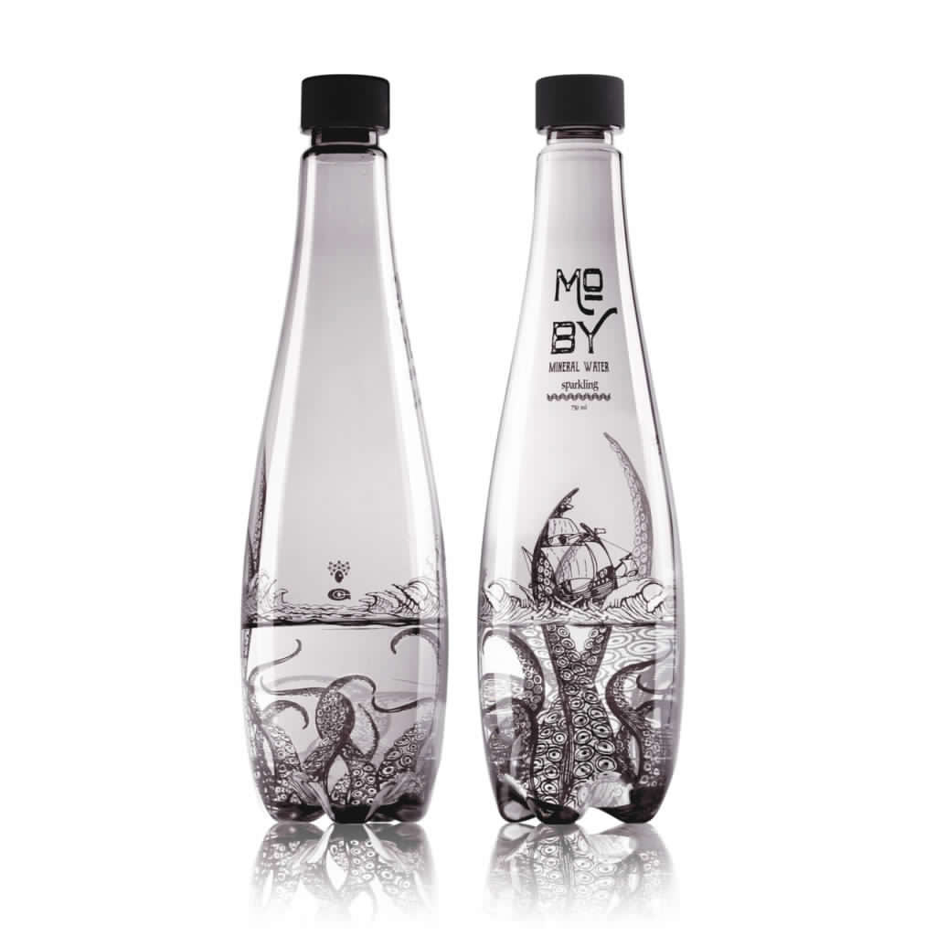 bottle branding  design ILLUSTRATION  laser octopus seal water petengineering