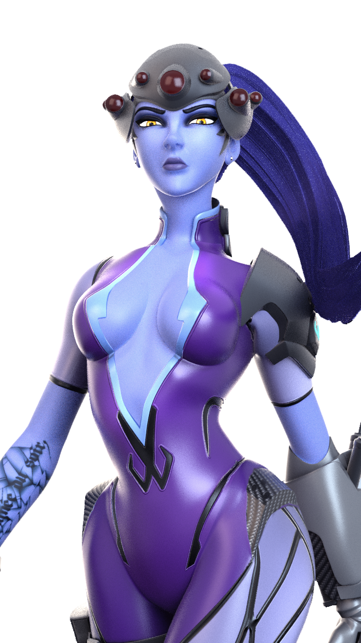 modeling 3D widowmaker overwatch  3ds max Render Character Video Games girl design