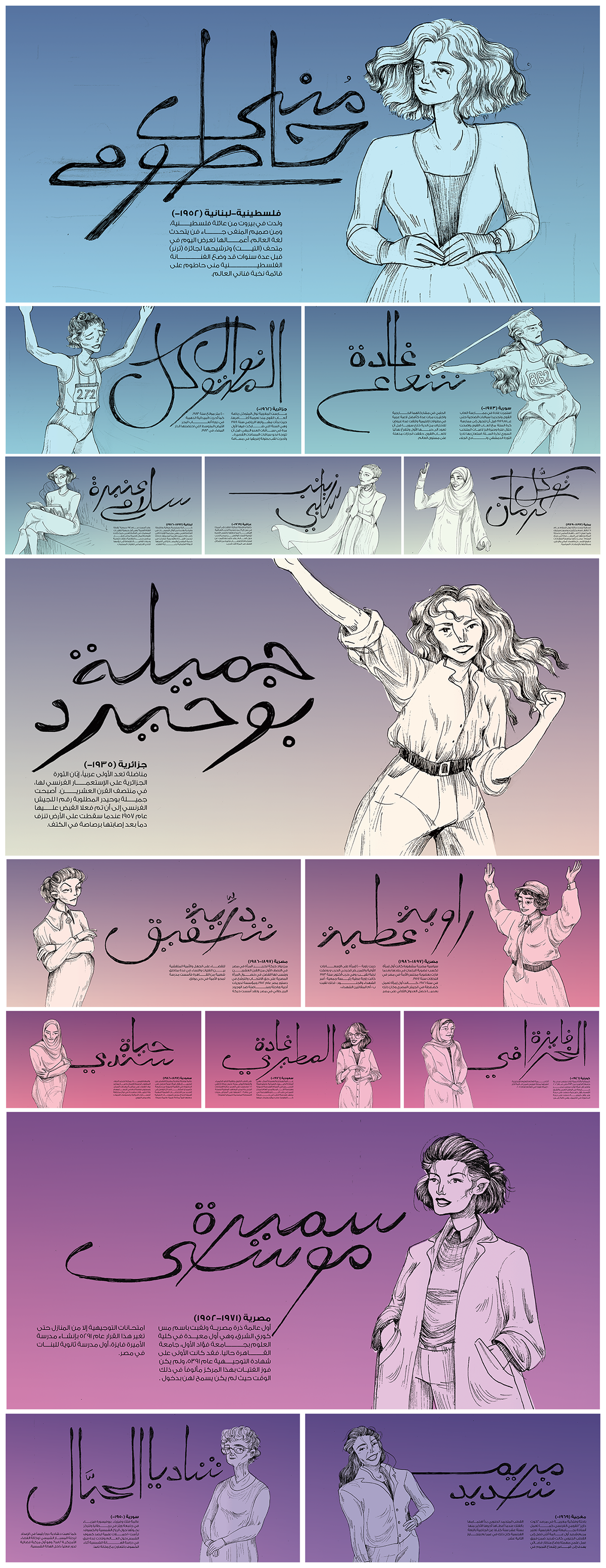 women feminism arabic Arab Women book Character design  package empowerment accordion book Tayf
