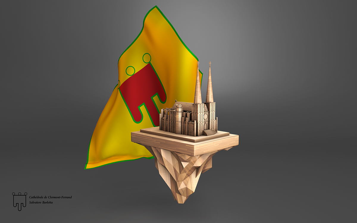 3D ILLUSTRATION  wood composition light SILK tissus drapeau flag bois