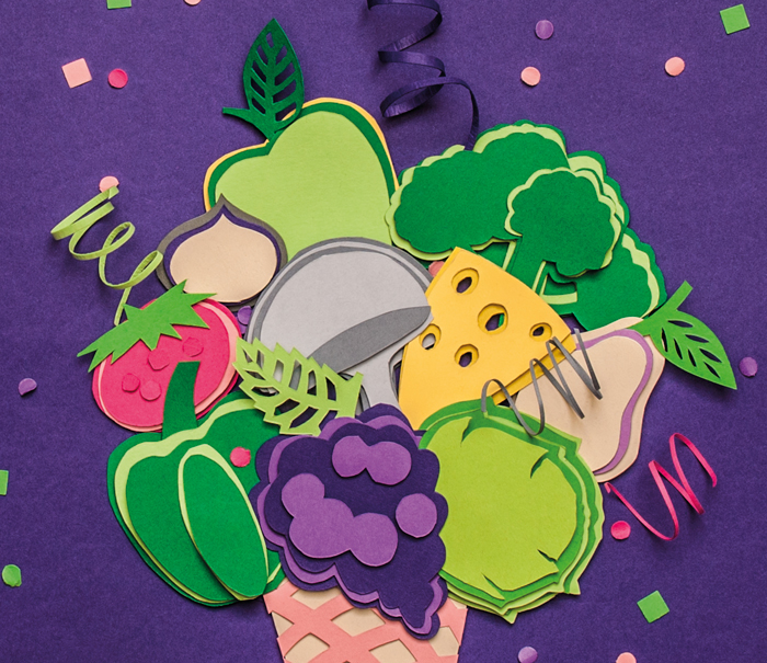 fruits paper cut poster Carnaval