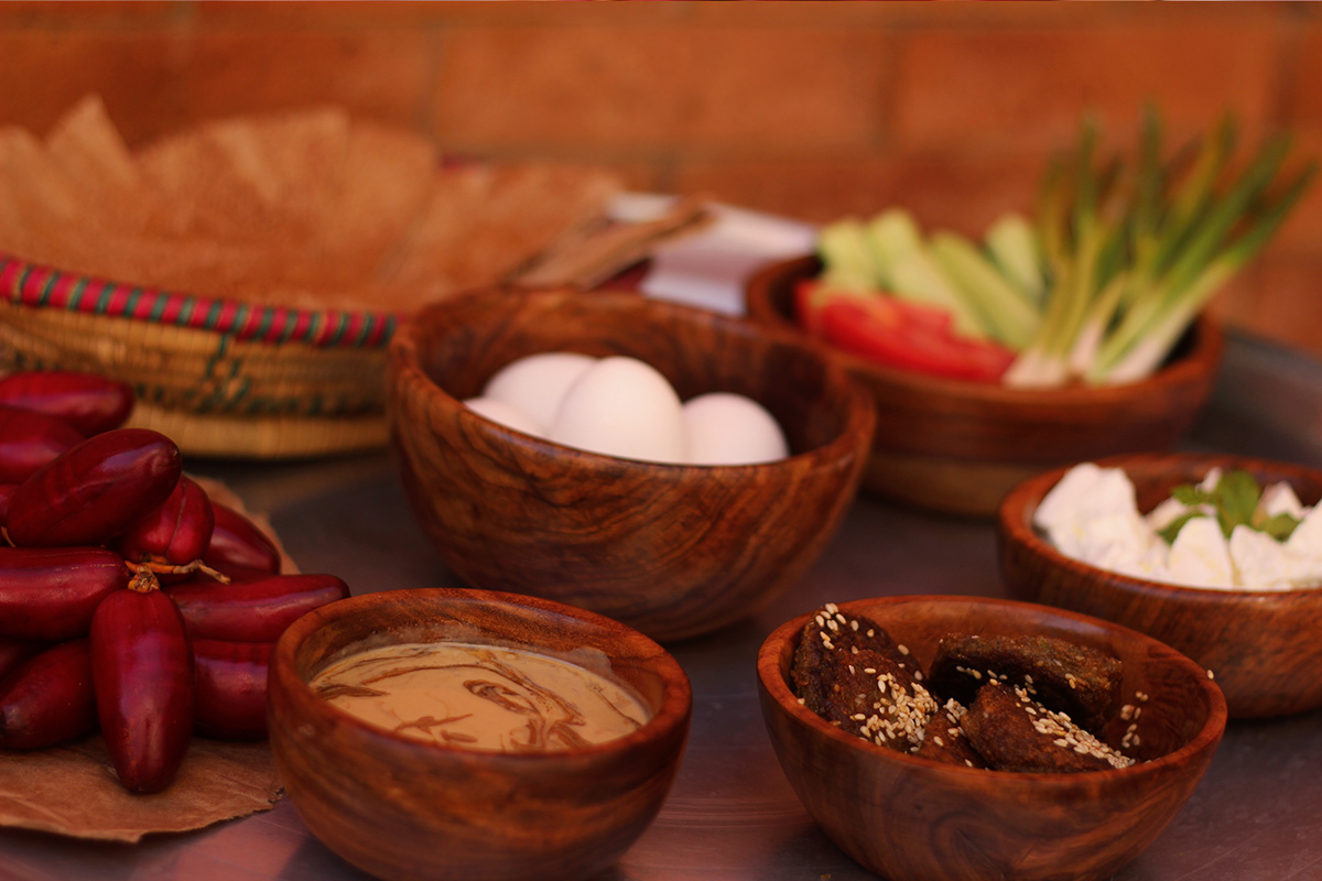Food  food photography breakfast oriental arabic egyptian savory sweet honey tahini falafel eggs salad dates Cheese