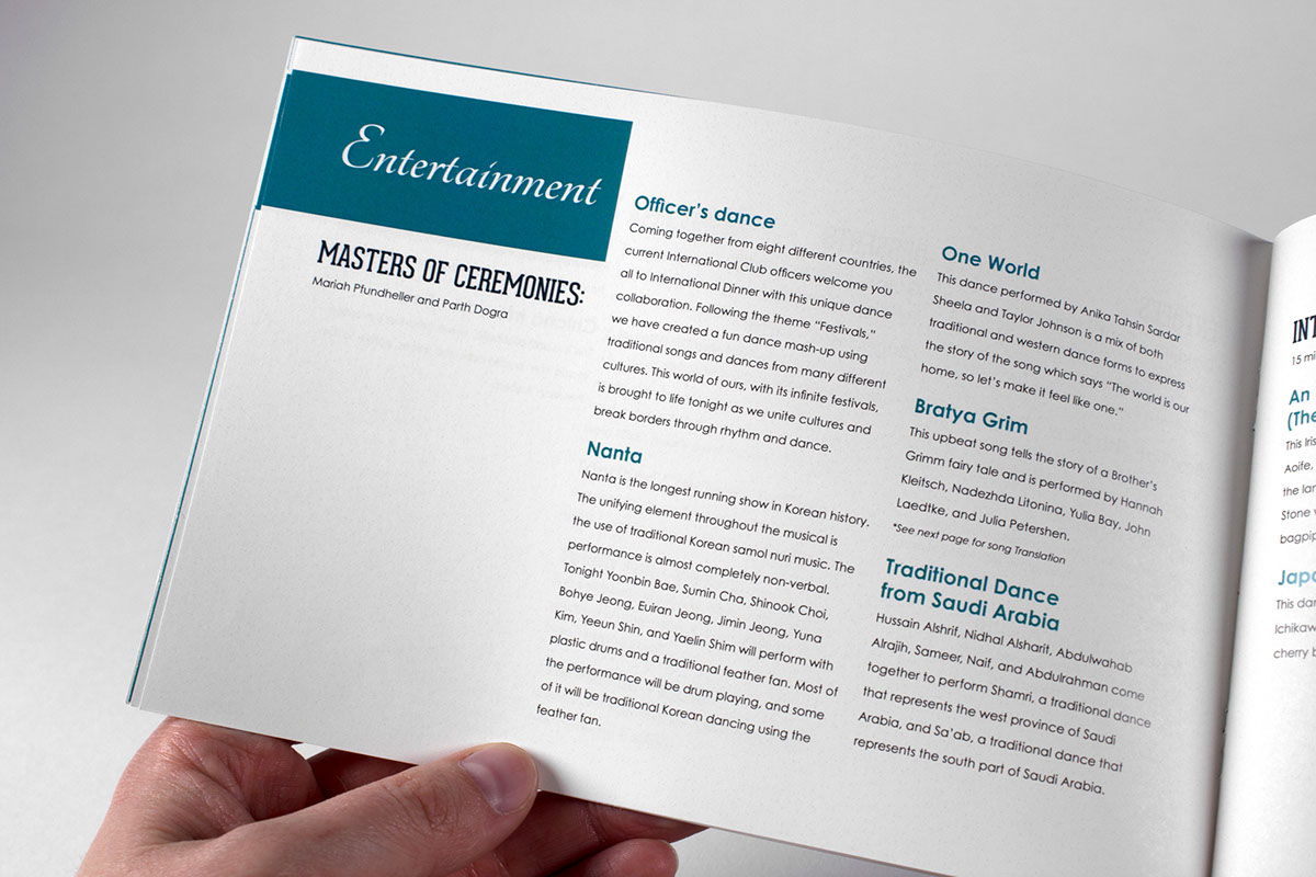 promotional matterial Program page layout branding  Event Design