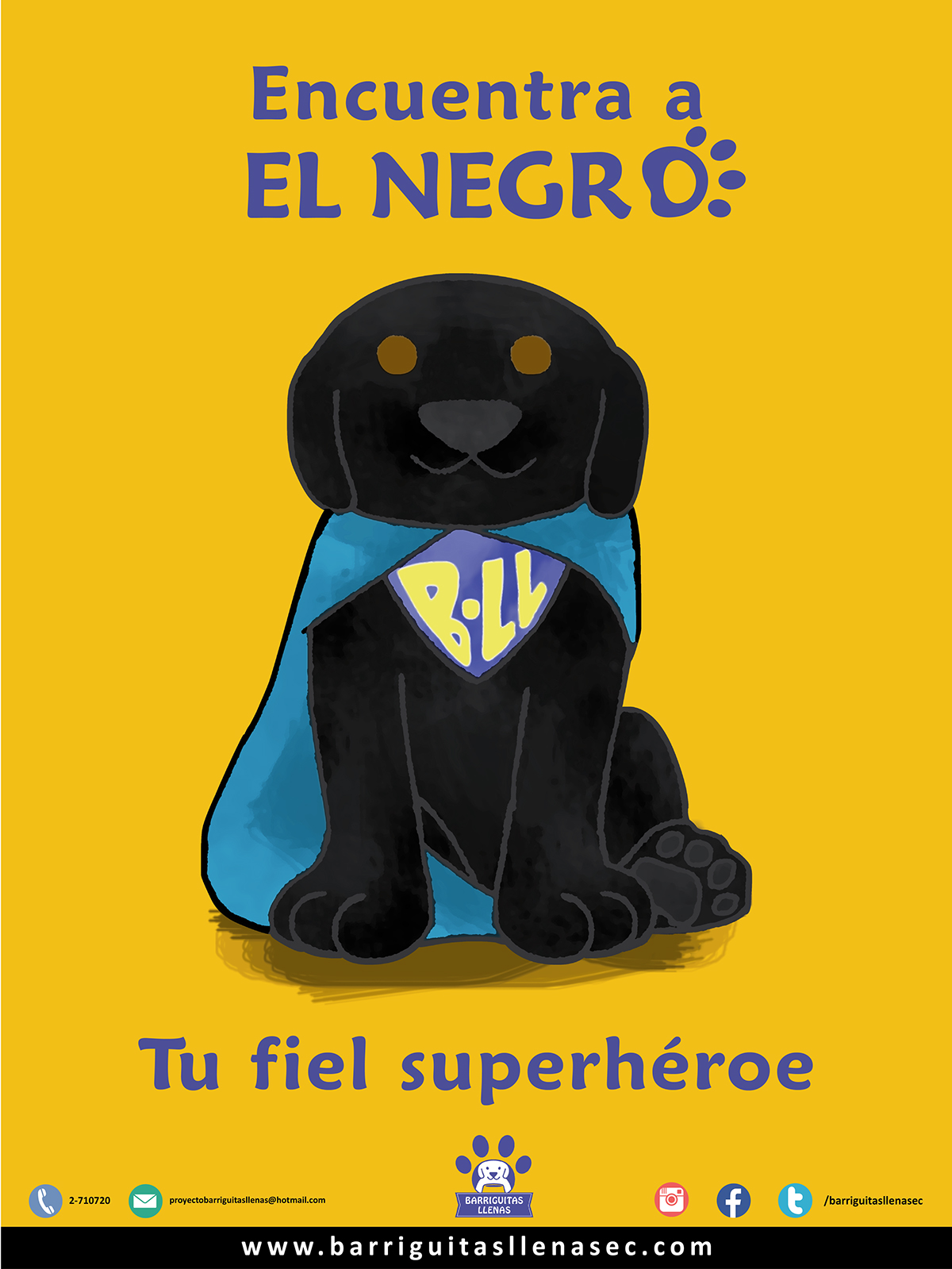 guayaquil Ecuador Campaña animales perro Barriguitas llenas adopción ilustracion