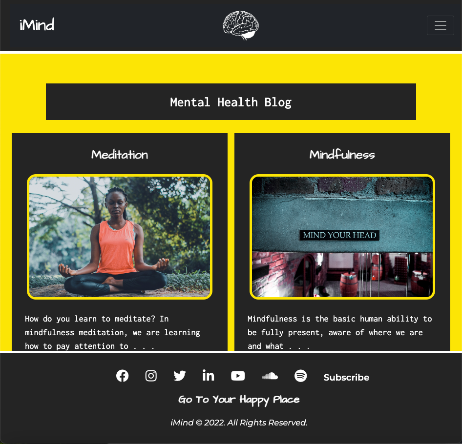imind mental health Mental health website Mobile first mobile friendly Responsive Responsive Design Web Design  web development  Website