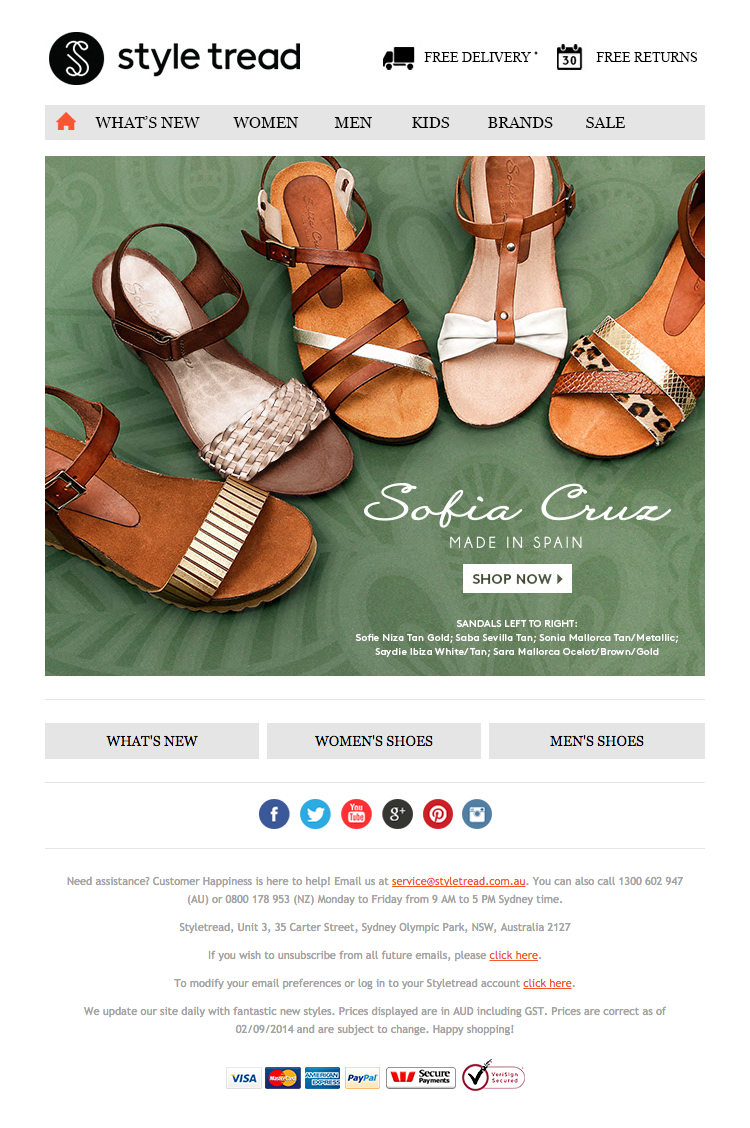 shoes newsletters