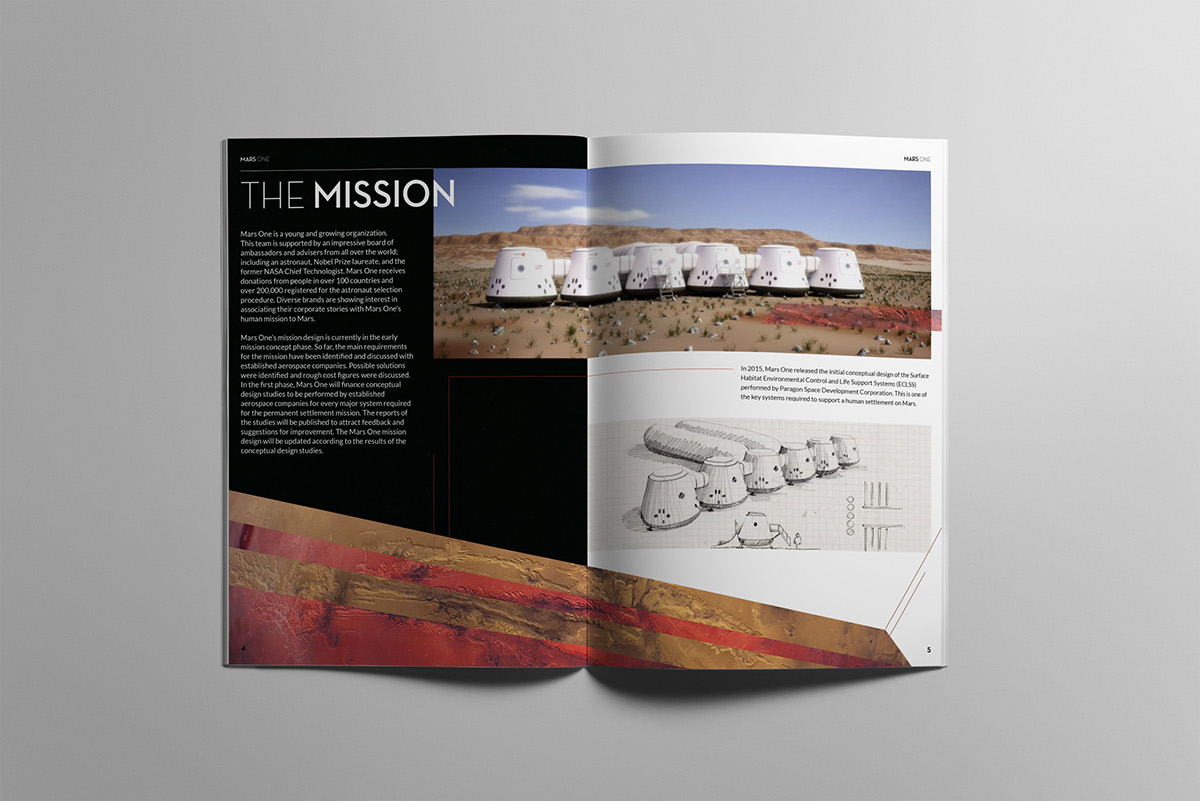 mars Space  mars one brochure leaflet science Rebrand