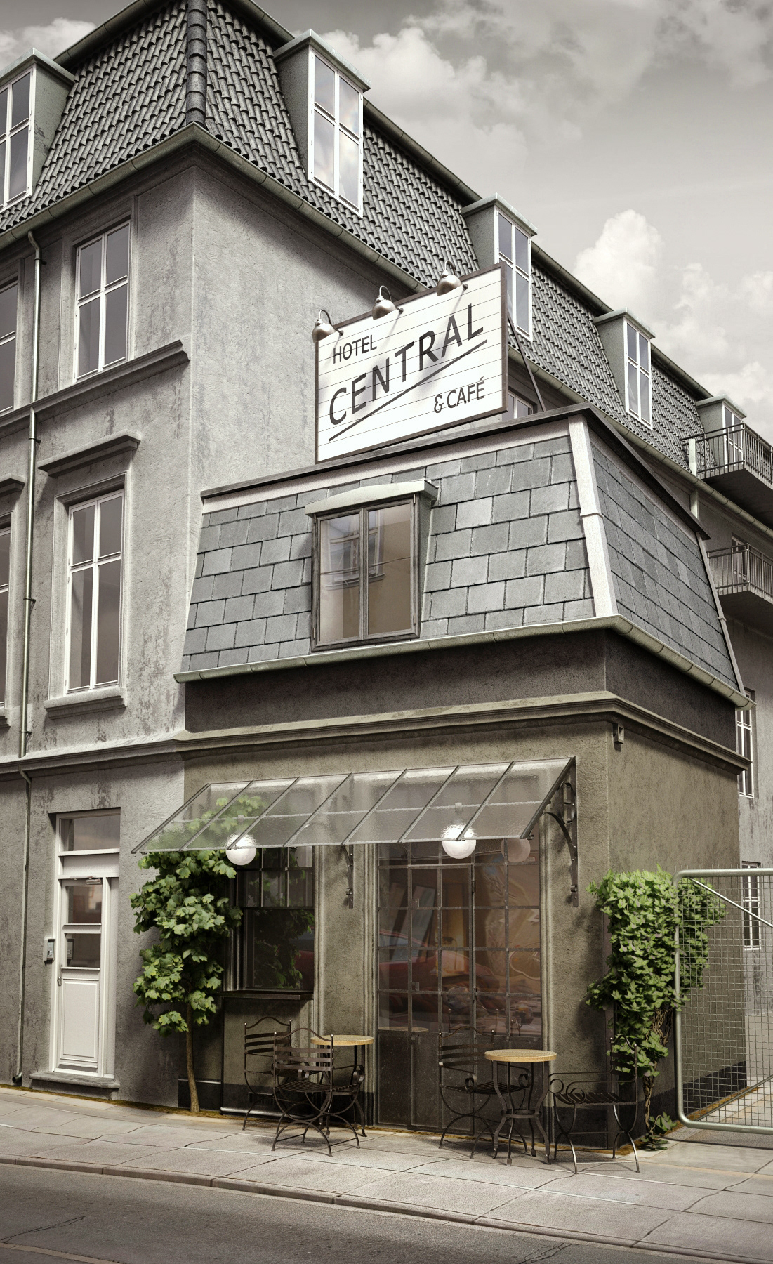 visualization hotel cafe Render modeling architecture vray