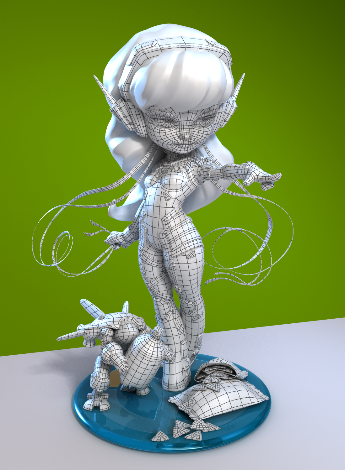 overwatch  D.va diva Chraracter girl 3D model Sculpt 3dsmax