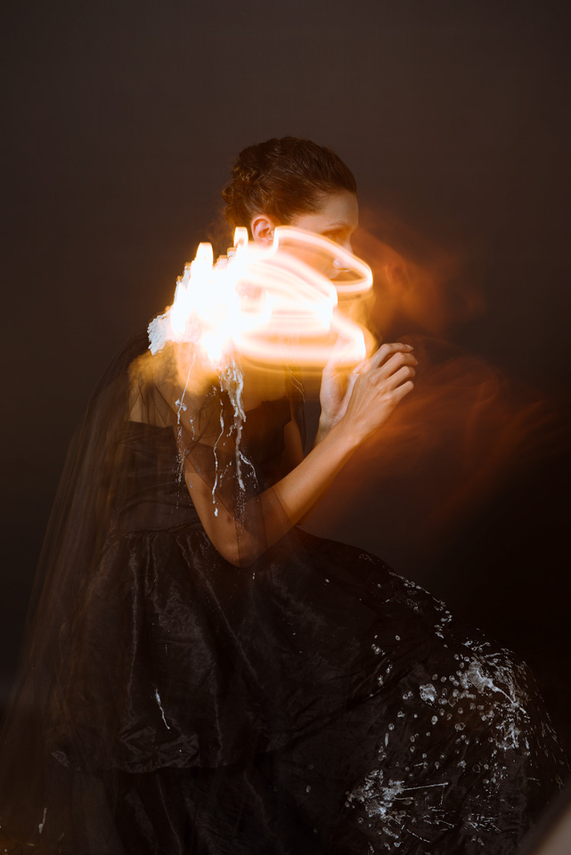 Fashion  Photography  fire Experimentation double exposition candles black styling 