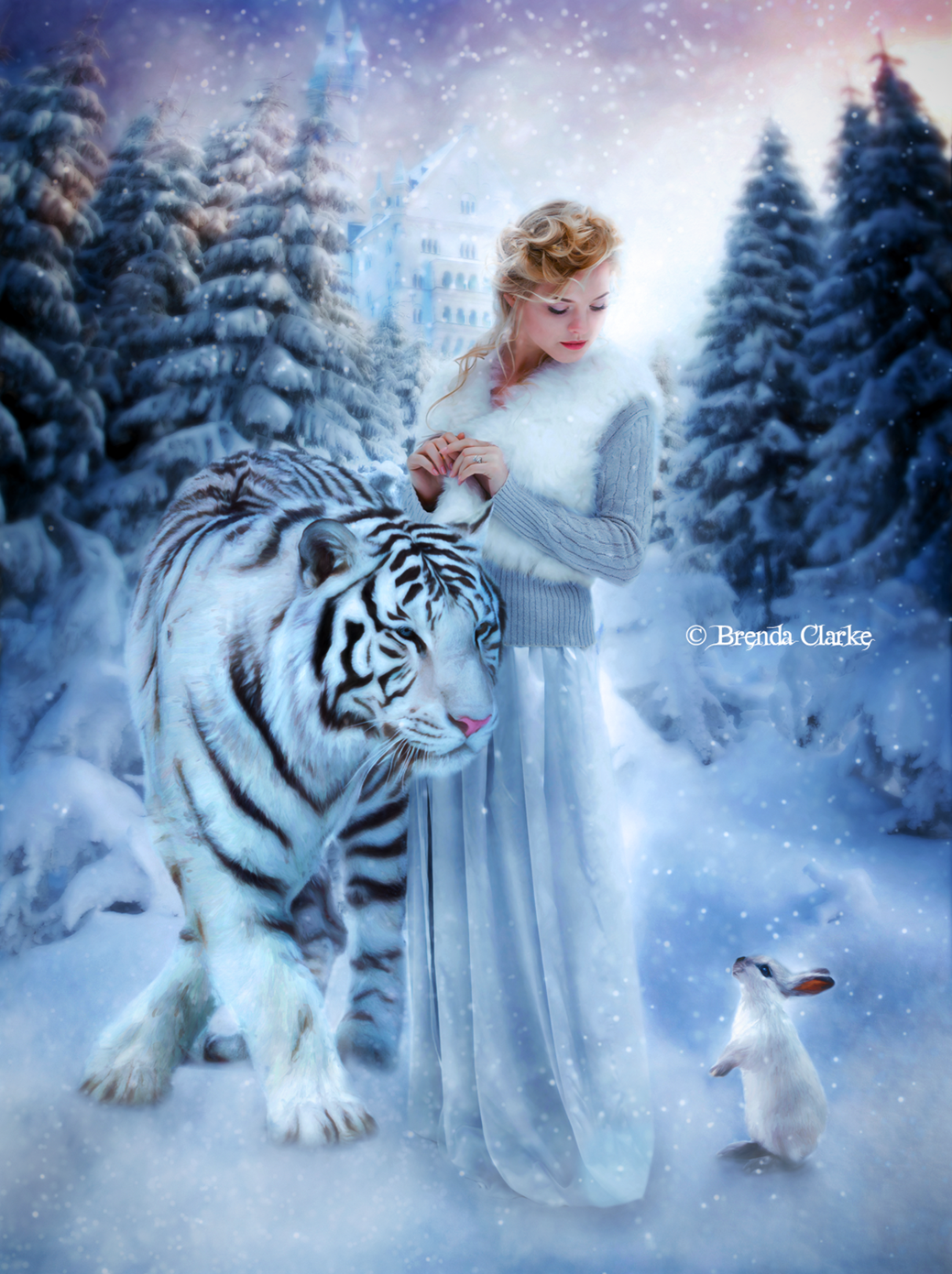 The White Queen Cat rabbit wonderland alice cheshire cat white rabbit winter fairytale story