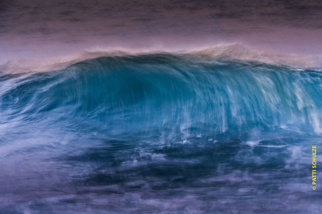 Surf waves panning slow shutter